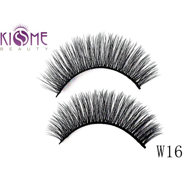 Glitter Full Strip Mink And Silk Lashes Black Cotton Stalk Custom Length