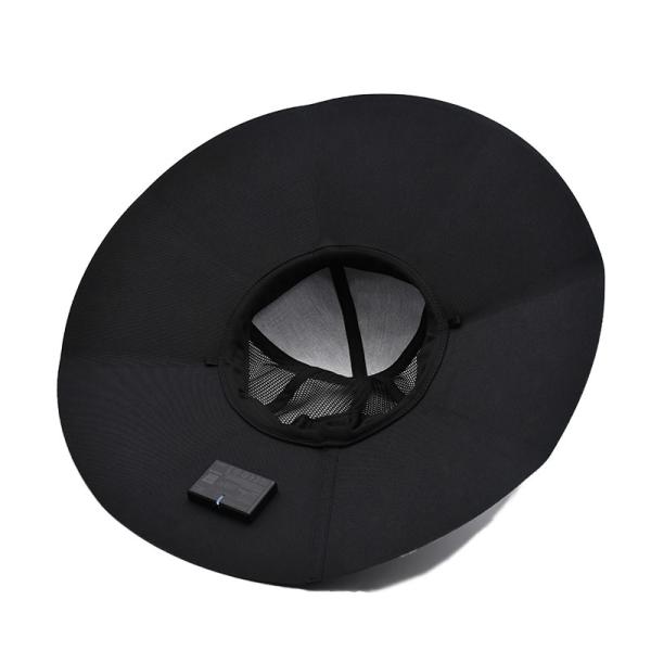 Outdoor New Solar Power Cap Custom UV Resistant Portable Rechargeable Camping Travel Fishing Mountaineering Sun Bucket Hat