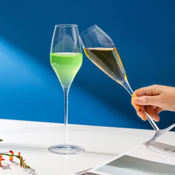 11 Oz Wine Long Stem Crystal Tulip Champagne Flutes Glass Transparent Mouth Blown