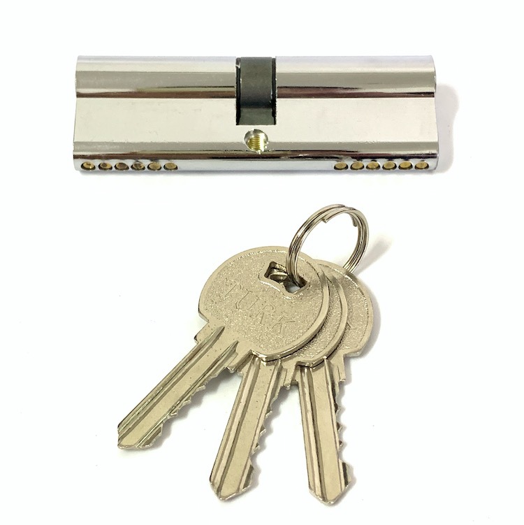 Custom Size Zinc Cylinder Lock 90mm Euro Lock With Brass Or Iorn Key
