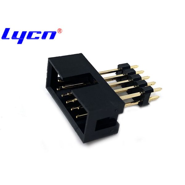 2.54mm Pitch Box Header Connector Straight PBT Black Add Plastic
