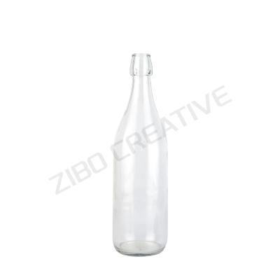 Round Empty Glass Water Bottle Swing Top 1000ml For Water 455g CY-806