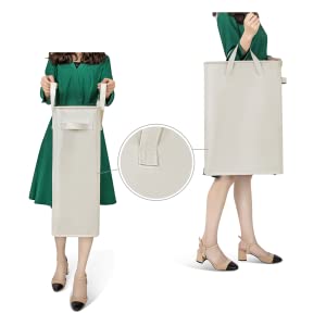 Laundry Baskets with Easy Carry Handles, Hamper, Folding Washing Bins, Family Laundry Room Bathroom