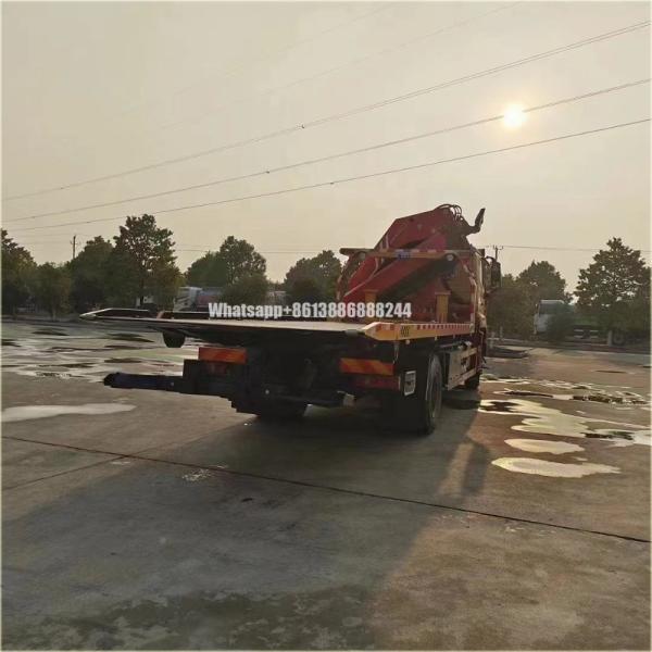 Sinotruk 4*2 Tow Truck Platform   With  Fold Boom Crane  Folding Arm Crane Truck Mounted