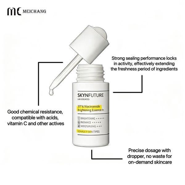 20ml 30ml High-Transparency PETG Thick-Wall Leak-Proof Dropper Bottle for Cosmetics and Skincare