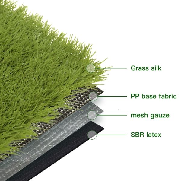 ISO9001 Certified Artificial Grass with 8 Years Life Time and 3/8 Inch Gauge for Professional Football Pitches