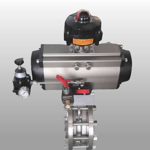 OEM Spring Return Pneumatic Actuator NAMUR ISO5211 DIN3337 Standards Actuator For Butterfly Valve