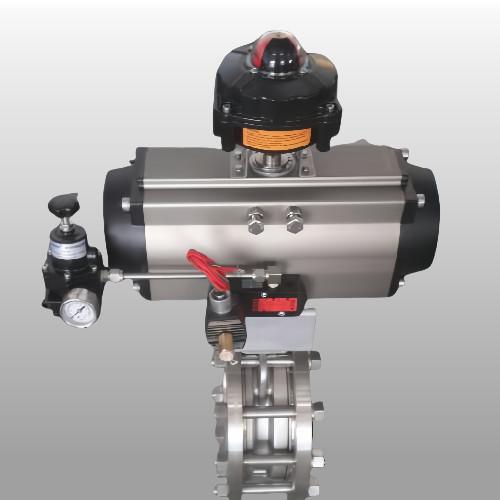 Spring Return Pneumatic Actuator Aluminum Alloy NAMUR ISO5211 DIN3337