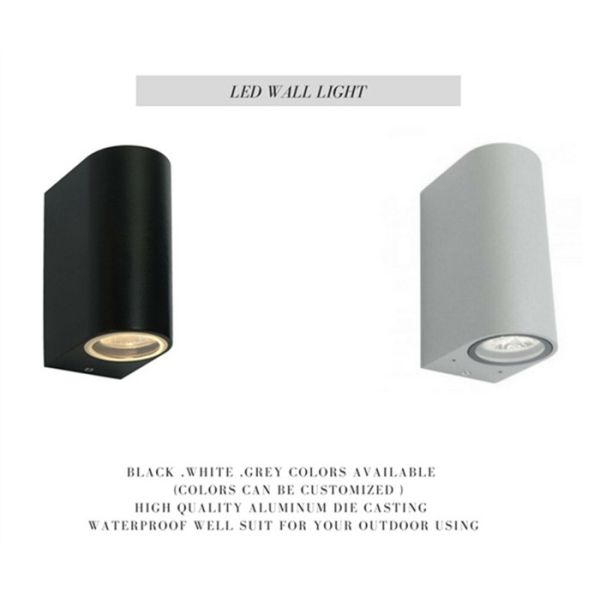 Contemporary Black Up Down Outdoor Wall Lights , Exterior Wall Sconce 2700K-6500K