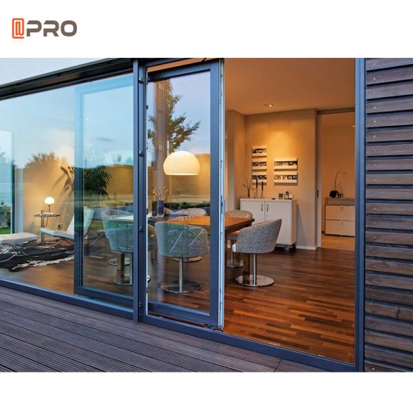 4 Panel Double Glazed Aluminum Tempered Glass Sliding Doors For Balcony Entrance
