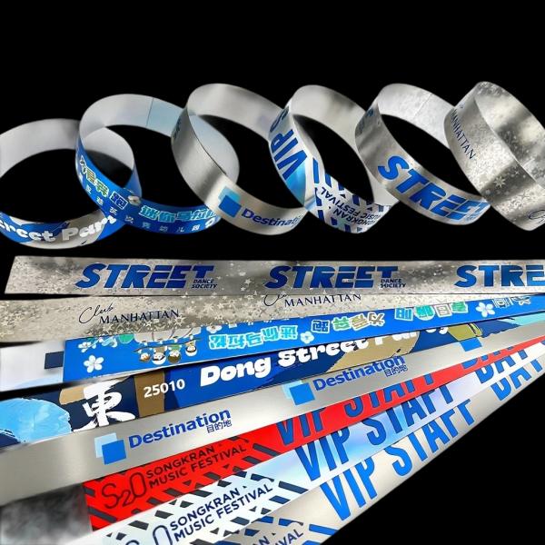 Durable Colorful Holographic Wristbands Perfect for Event Entry & Custom Messaging