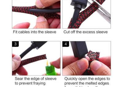 Abrasion Resistant Cable Management Braided Sleeving , Wire Protection Sleeve