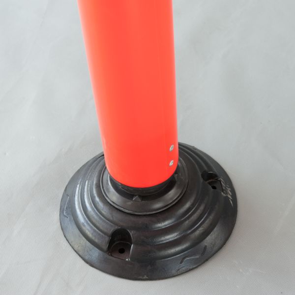 Delineators Barriers 100cm Tubular Black Base Traffic Delineator Warning Road Barrier Warning Post for Car parking place and construction