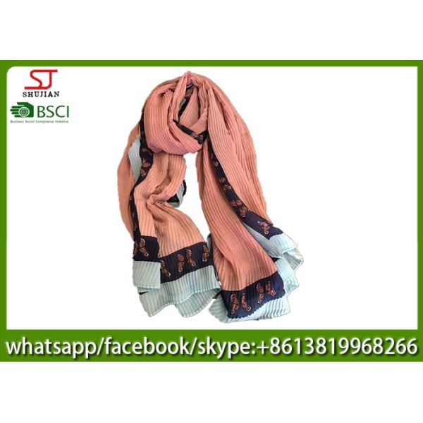 China factory direct 60 yarn satin wrinkle butterfly print scarf 125*190cm pashmina keep fashion hijabs