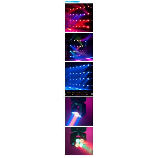 Quad Color 15W Linear Professional Show Lighting Mini Led Moving Head Zoom , Four Eyes