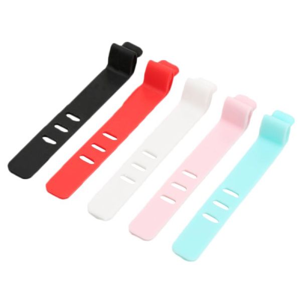 1.5mm-2.0mm Oval Silicone Self Gripping Cable Ties 6.5cm 7.4cm