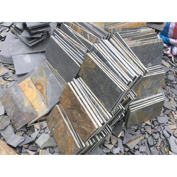 Natural slate culture stone sawn cut split China 30x30cm 40x25cm 60x25cm