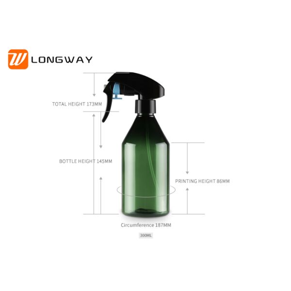 Hand sprayer empty bottle plastic slopping deep green bottle with spray pump for skincare packaging