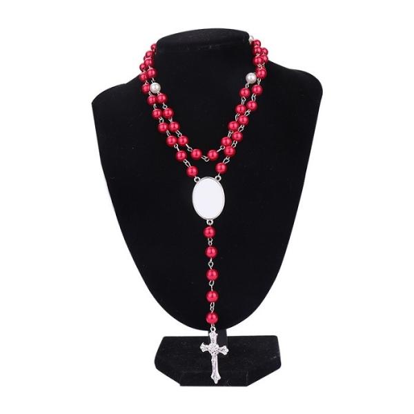 DIY Photo Insert Sublimation Rosary Beads Necklace Custom Rosary Necklace