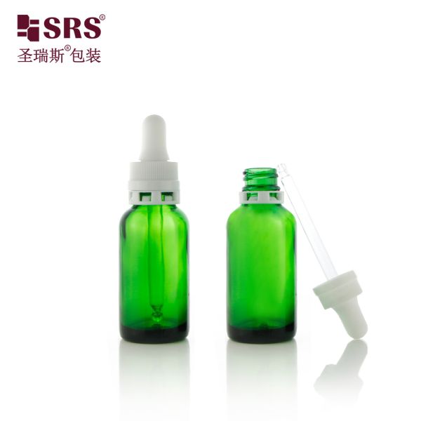 Durable 30ml 60ml Glass Dropper Bottle with Tamper Evident Cap for Skincare