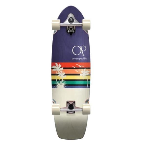 Ocean Pacific Sunset Surfskate White / Navy Cruiser Complete Skateboard - 9.75 x 33