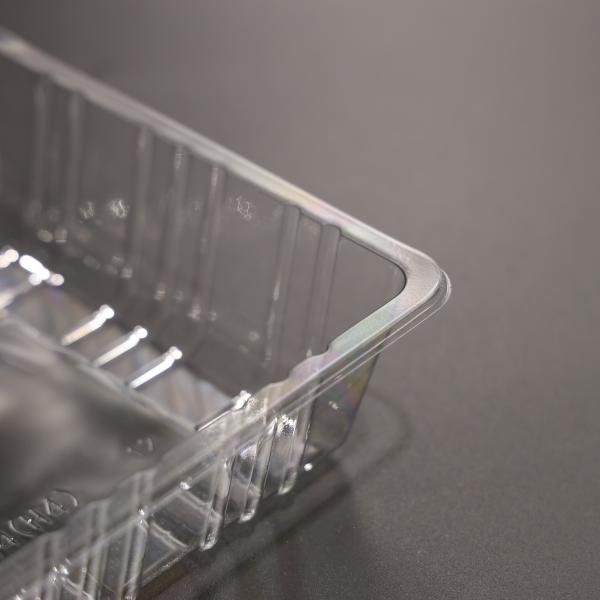 Safe Clear Plastic Rectangular Food Tray Eco Friendly Multipurpose Microwave Safe