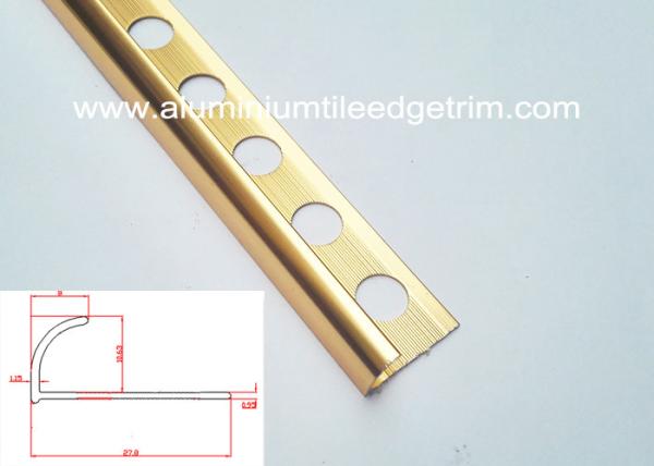 10mm Aluminium Tile Edge Trim , Anti - Oxidation Metal Trim Pieces For Tile 