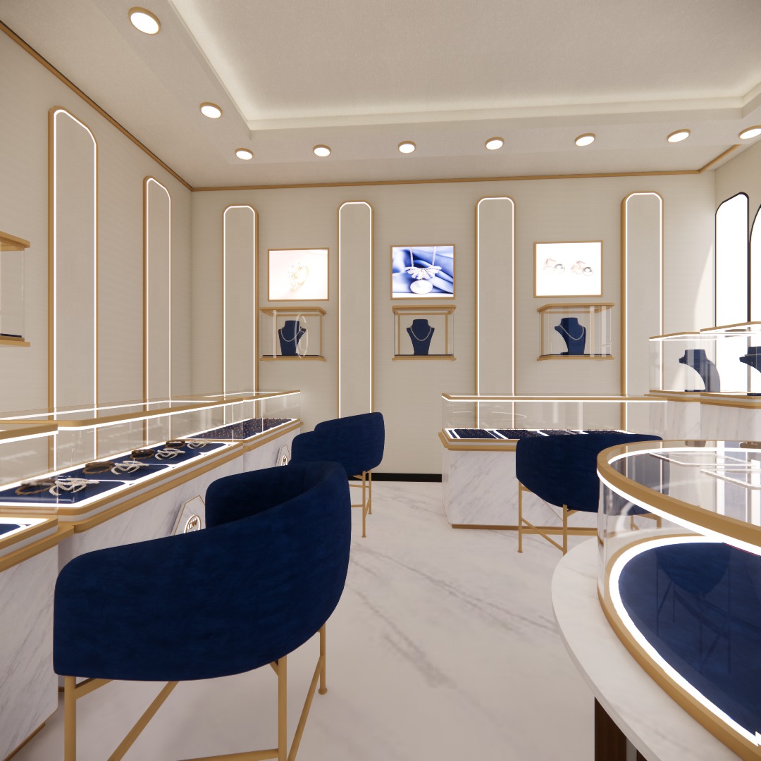 Premium Stainless Steel and Tempered Glass Jewelry Showcase with Sleek Design for Luxury Front Display
