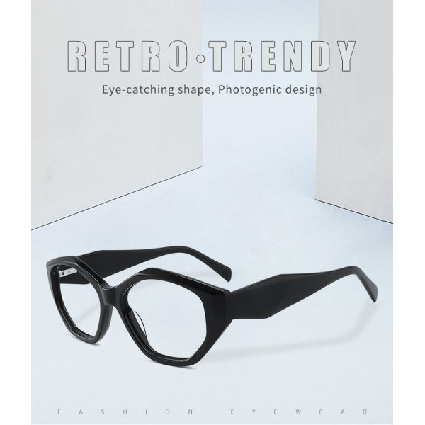 Объектив черных незаконных стекел рамки ацетата оптически прозрачный