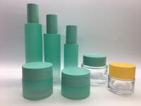 Bouteille en verre ronde droite de pompe de lotion et pot crème pour l'emballage de soins de la peau