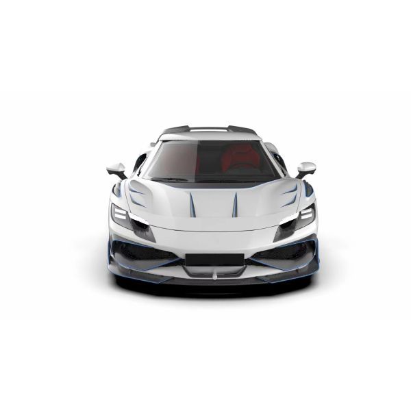 296GTB Ferrari Kit Car Body 2021 Dry Carbon Fiber Front Lip Car Front Bumper Diffuser