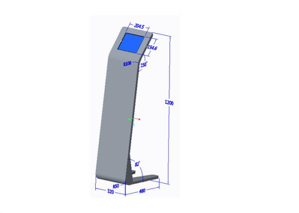 大きい広告板と支えがない険しい産業金属のIpadのキオスクの立場