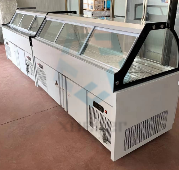 Stainless Steel Deli Display Freezer 220V Direct Cooling