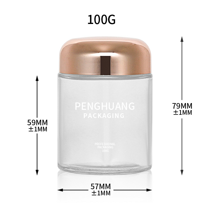 Long Straight Cylinder Cosmetic Glass Jar 100g Capsule Canning Container
