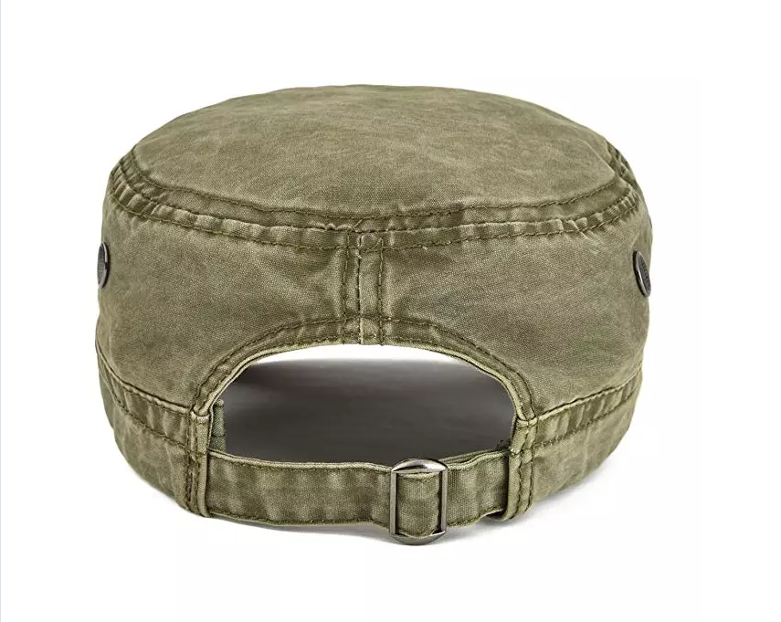 3D Embroidery Flat Top Army Cap Military Peaked Hat Strap Closure For Men / Women