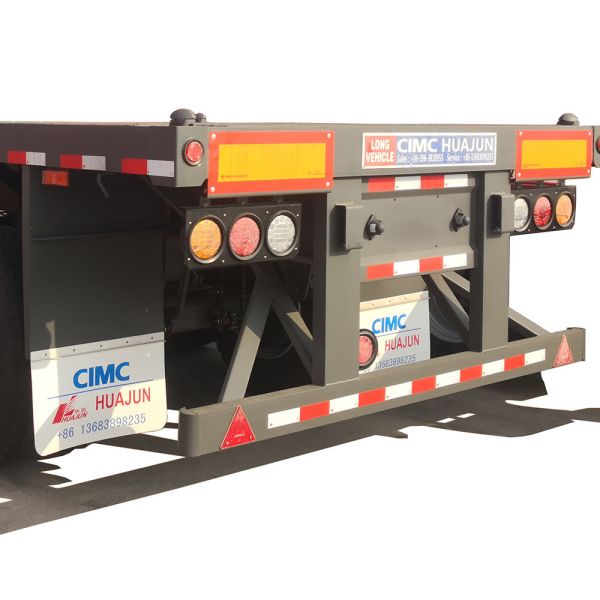 12400*2500*1580mm, 12400*2500*1580mm CIMC 3 Axles Container Flatbed Semi Trailer  60tons