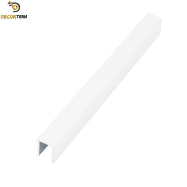 Flat Decorative 6063 Aluminum U Channel , Tile To Wall Transition Trim 8×10mm