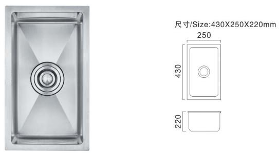 Handmade Stainless Steel Kitchen Sinks Arc Single Bowl Kitchen Sink Stainless Steel 304
