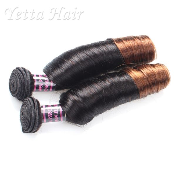 7A Vierge bouclée péruvienne armure de cheveux de Remy Hair Weft/chocolat d'Ombre