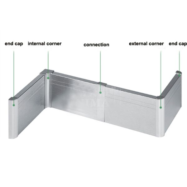 Silver Brushed Aluminium Skirting Boards Floor Decoration 60mm / 80mm / 100mm Height