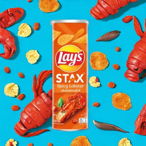 Bulk Savings: Lay's Stax Spicy Lobster 100g x 16 Packs - A Top-Selling Flavor