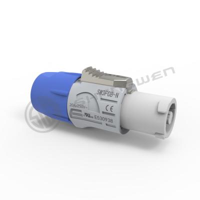 IP44 Affichage à LED mâle intérieur Connexion d'alimentation Audio vidéo 3 broches 20A 250V AC Rapide verrouillage Aéronautique