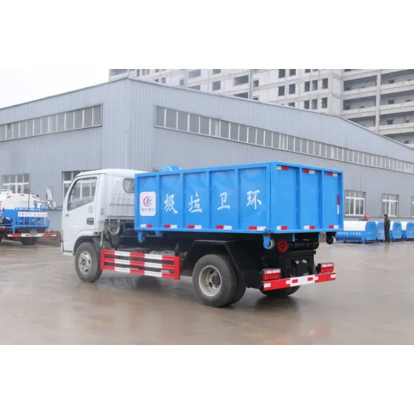 China Dongfeng 4cbm Roll off Refuse Collector Truck Hook Lift Garbage Truck