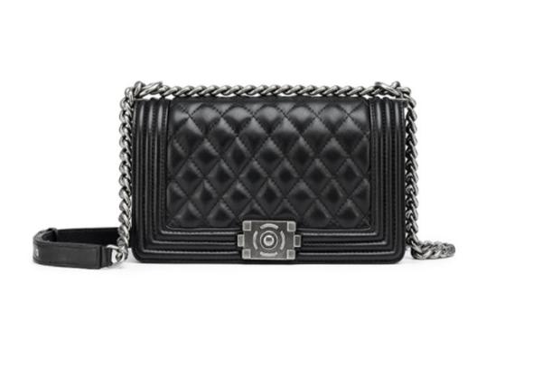 Quilted Chain Crossbody Shoulder Bag / Genuine Leather Sheepskin Bag For Women