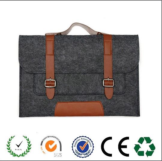 Wholesale top grade factory price dark grey office felt laptop sleeve,felt laptop case