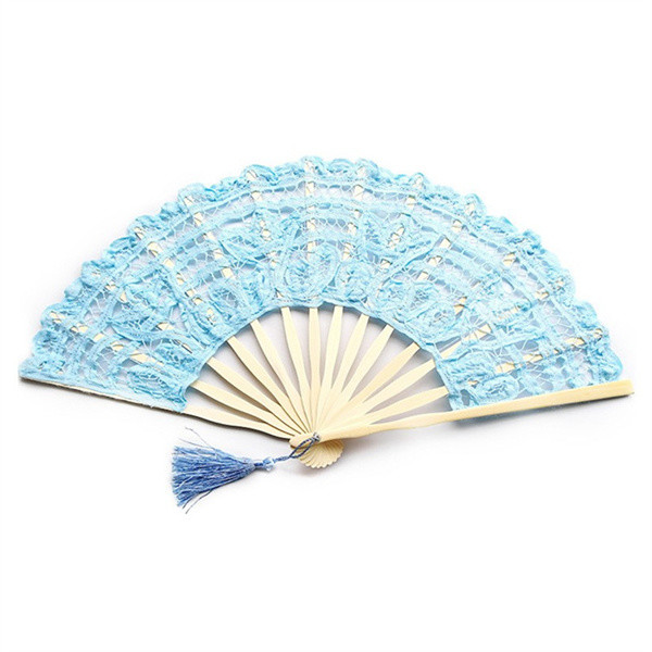 Встали на сторону двойником, который Handmade бамбуковый вентилятор складчатости шнурка вентилятора 21cm 27cm для благосклонности свадьбы
