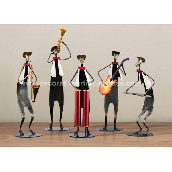 Декоративные скульптуры музыканта металла утюга орнаментов металла 9*11*28cm