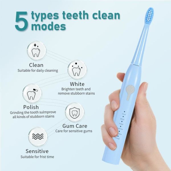 Automatic Child Electric Toothbrush , Blue Ipx7 Waterproof Toothbrush
