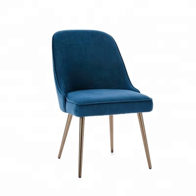 Restaurant Dinning Room Chair Modern Blue Velvet Fabric Dining Chair