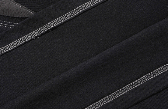 250GSM - 300GSM Basic Crew Neck Tee Patchwork Raw Edge T Shirt Drop Shoulder